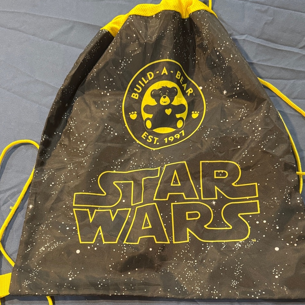Build-A-Bear Star Wars Black and Yellow Drawstring Bag
